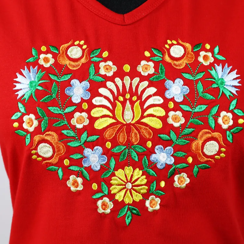 Dámske folklórne tričko Marcela červené 3