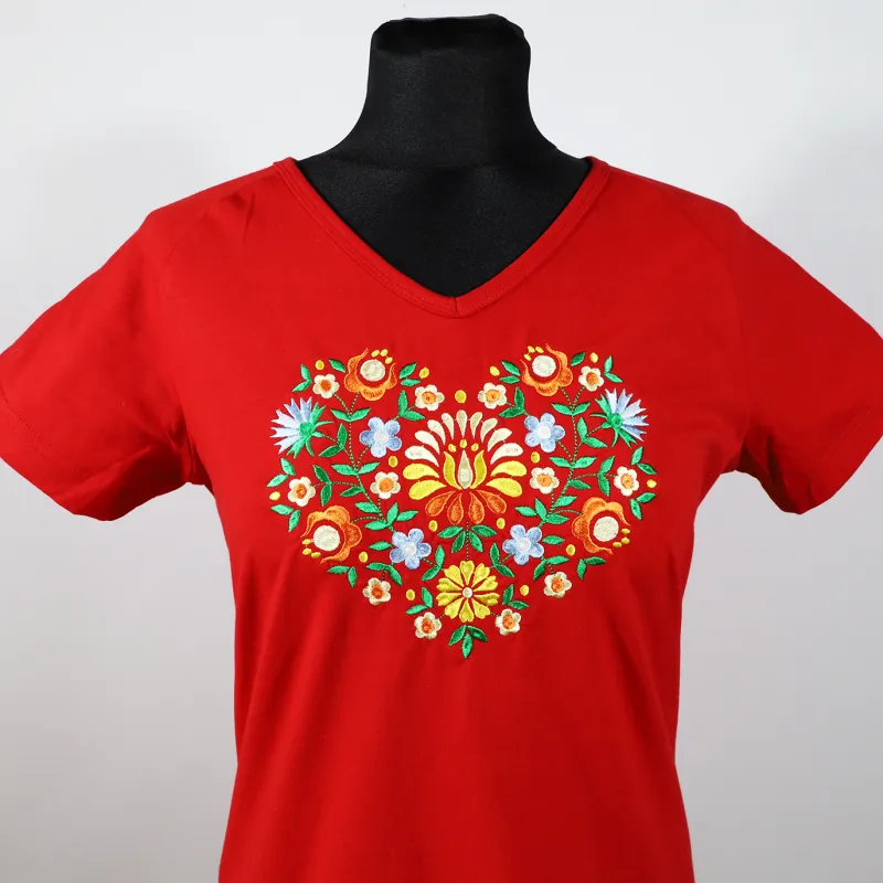 Dámske folklórne tričko Marcela červené 2