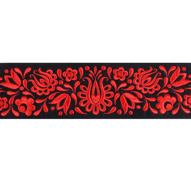 Vyšívaný folklórny opasok Sofia červený 1