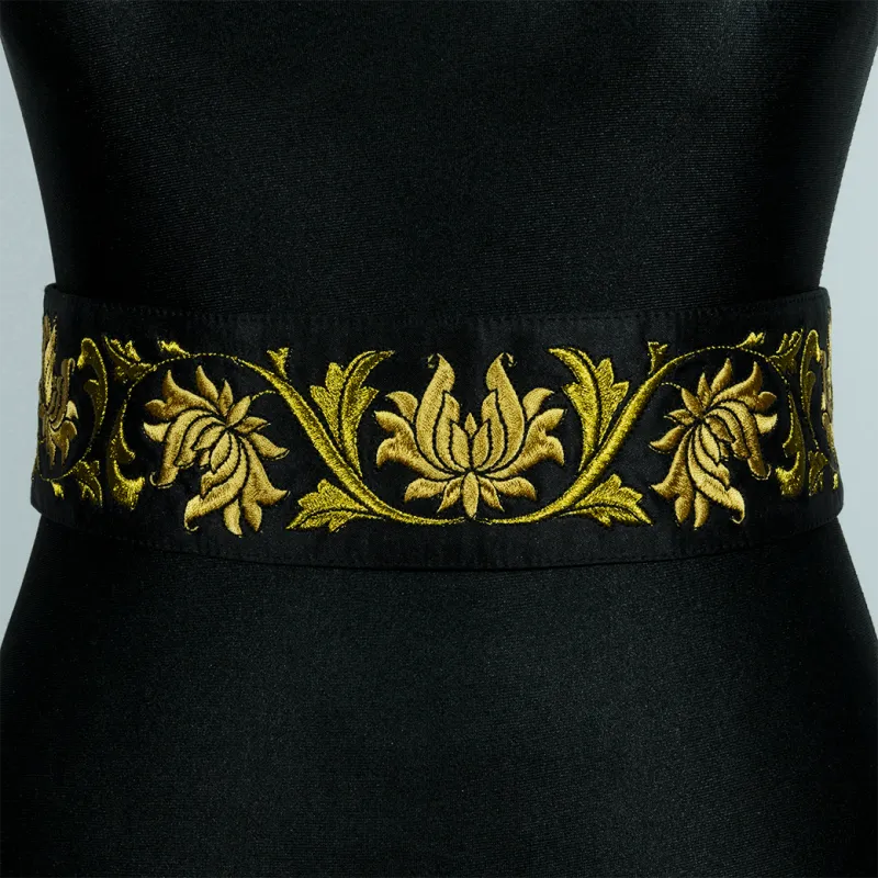 Dámsky vyšívaný opasok Radovana red / gold 10