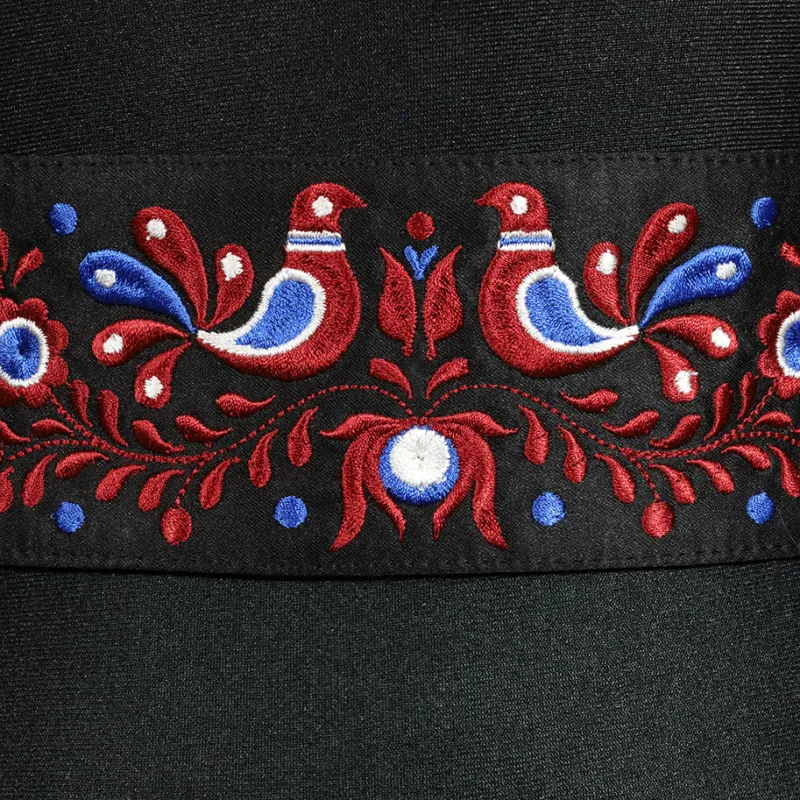 Vyšívaný folklórny opasok Alena bordový. 7