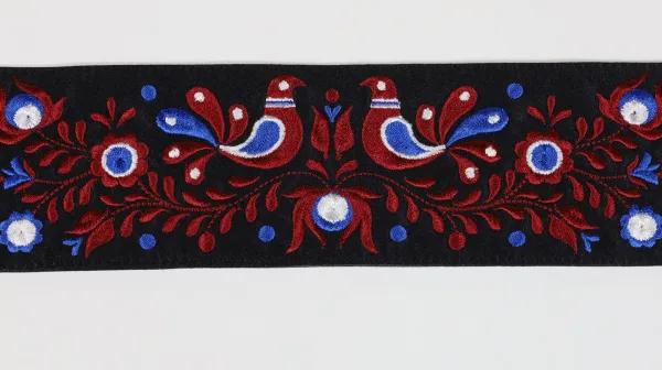 Vyšívaný folklórny opasok Alena bordový. 4